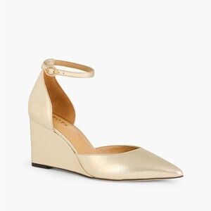 Talbots Emma Metallic Leather Wedge Pumps | Size 8 | NWOT